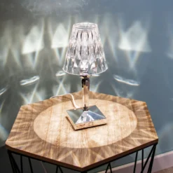 Kartell LED-Akku-Tischlampe Battery, 30cm, chromfarben, IP54
