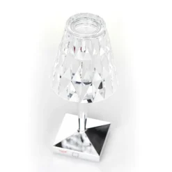 Kartell LED-Akku-Tischlampe Battery, 30cm, chromfarben, IP54
