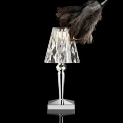 Kartell LED-Akku-Tischlampe Battery, 30cm, chromfarben, IP54