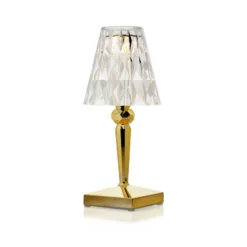 Kartell LED-Akku-Tischlampe Battery, 26 cm, gold, IP54