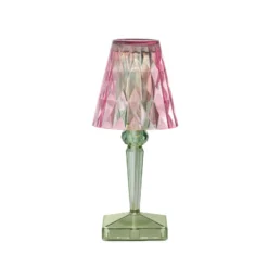 Kartell LED-Akku-Tischlampe Battery, 30 cm, pink/grün, IP54