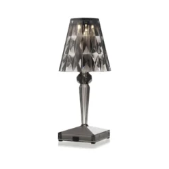 Kartell LED-Akku-Tischlampe Battery, 30 cm, rauchgrau, IP54