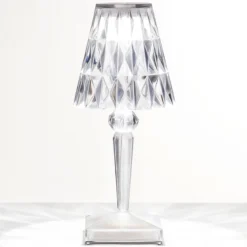 Kartell LED-Akku-Tischlampe Battery, 30cm, transparent, IP54