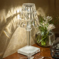 Kartell LED-Akku-Tischlampe Battery, 30cm, transparent, IP54