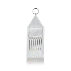Kartell LED-Akku-Tischlampe Lantern, crystal, recycelt, IP54
