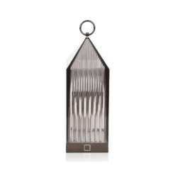 Kartell LED-Akku-Tischlampe Lantern, rauch, recycelt, IP54