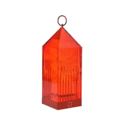 Kartell LED-Akku-Tischlampe Lantern, rot, recycelt, IP54