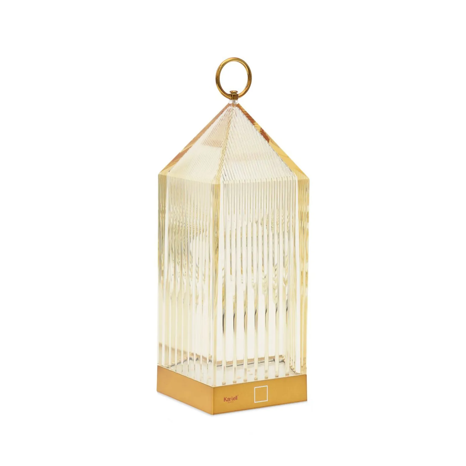 Kartell LED-Akku-Tischleuchte Lantern, amber, recycelt, IP54