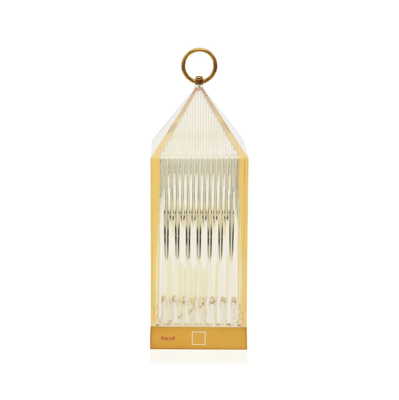 Kartell LED-Akku-Tischleuchte Lantern, amber, recycelt, IP54