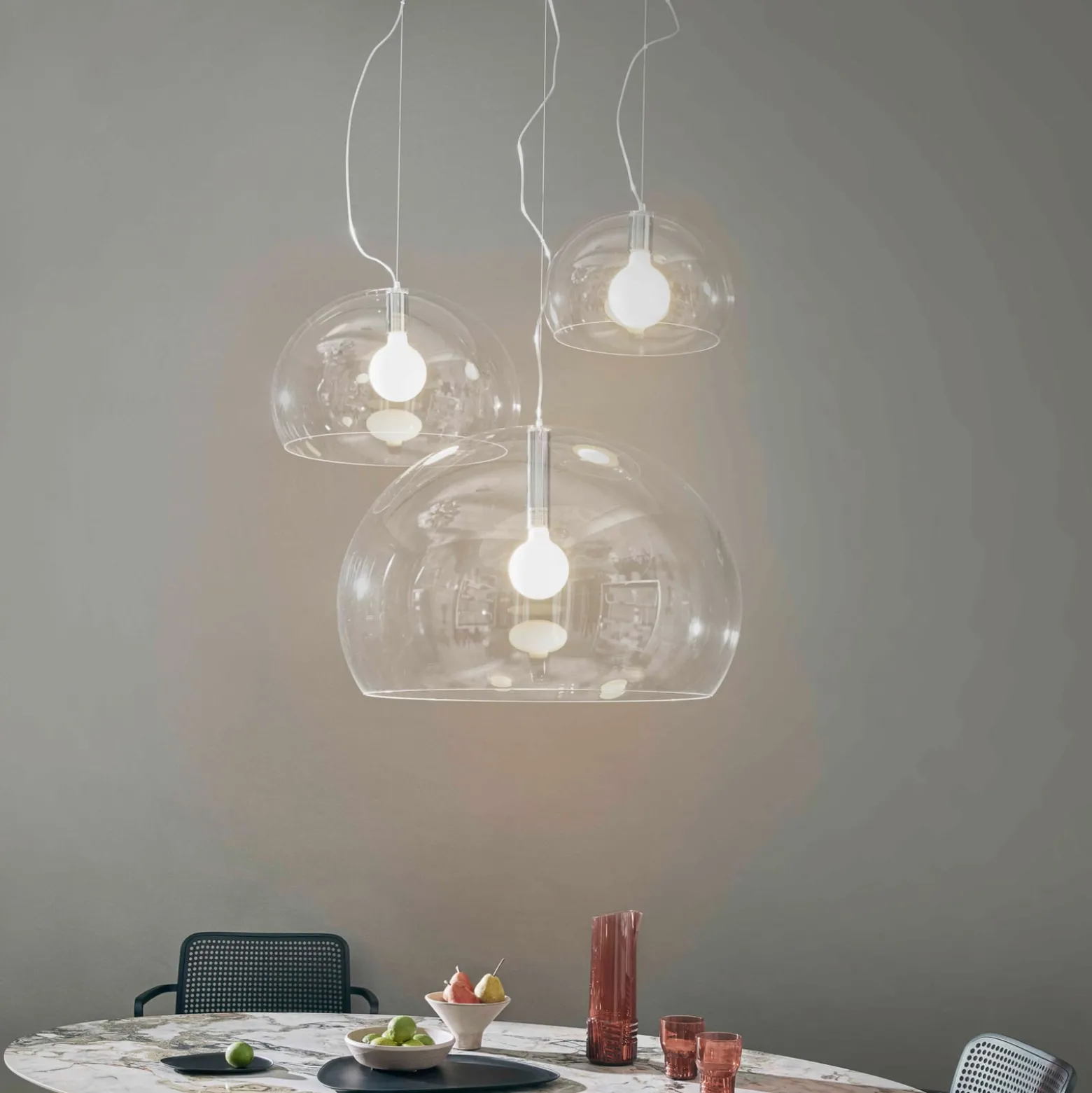 Kartell Small FL/Y LED-Hängeleuchte transparent