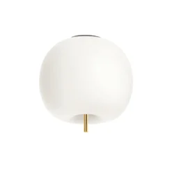 kdln Deckenlampe Kushi, messingfarben/weiß, Ø 16 cm, Glas