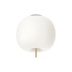 kdln Deckenlampe Kushi, messingfarben/weiß, Ø 33 cm, Glas