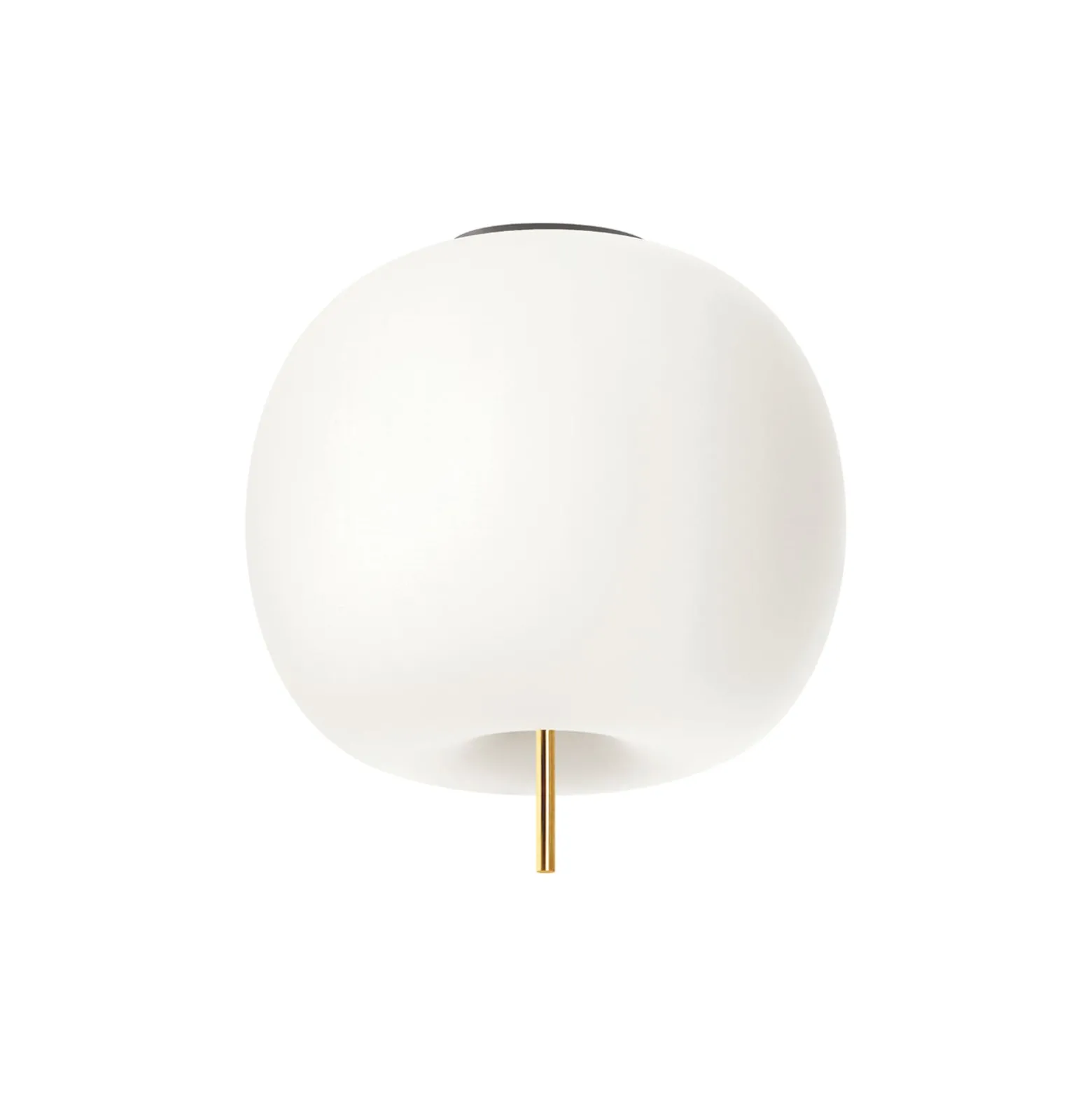 kdln Deckenlampe Kushi, messingfarben/weiß, Ø 33 cm, Glas