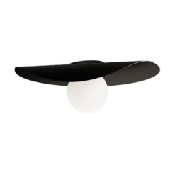 kdln Deckenleuchte Flow, schwarz, Ø 35 cm, Metall/Glas