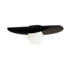 kdln Deckenleuchte Flow, schwarz, Ø 35 cm, Metall/Glas