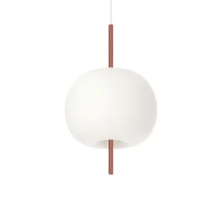 kdln Hängelampe Kushi, kupferfarben/weiß, Ø 16 cm, Glas