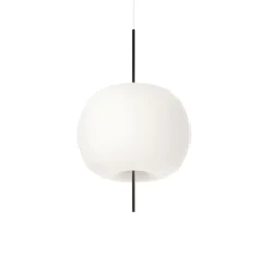 kdln Hängelampe Kushi, schwarz/weiß, Ø 33 cm, Glas
