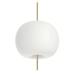 kdln Hängeleuchte Kushi, messing/weiß, Ø 43 cm, dimmbar