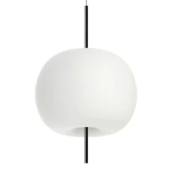 kdln Hängeleuchte Kushi, schwarz/weiß, Ø 43 cm, dimmbar