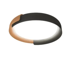 kdln LED-Deckenleuchte Dala, dunkelgrau/kupfer, Ø 58 cm, dim