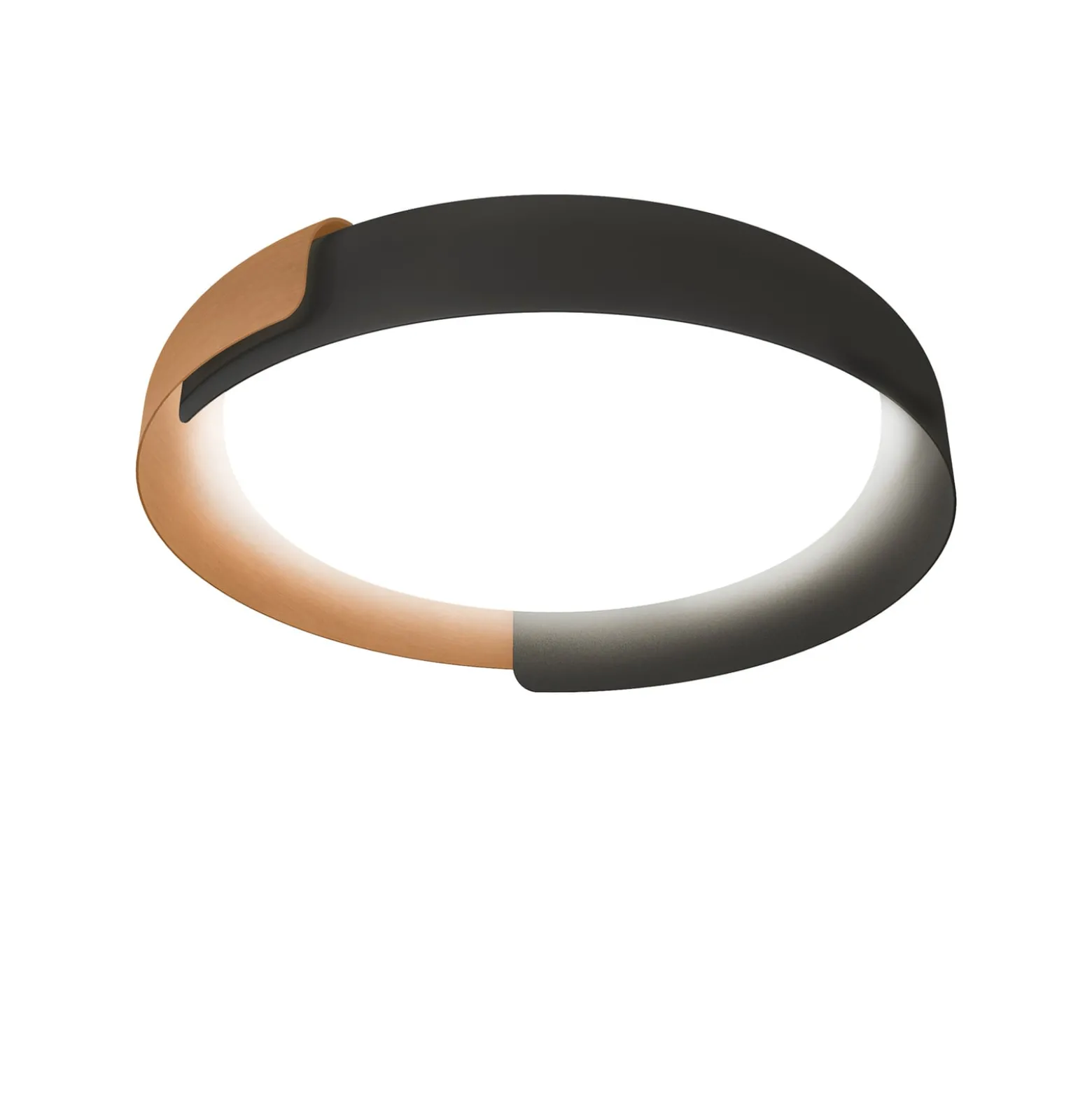 kdln LED-Deckenleuchte Dala, dunkelgrau/kupfer, Ø 58 cm, dim
