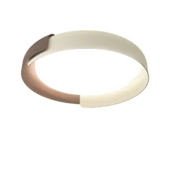kdln LED-Deckenleuchte Dala, sandweiß/holz, Ø 58 cm, dim