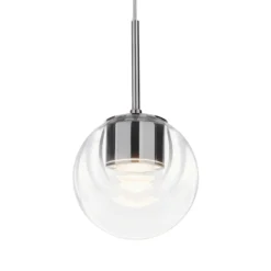 kdln LED-Hängelampe Dew, chromfarben, 1-flammig, Ø 11 cm