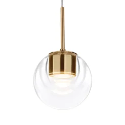 kdln LED-Hängelampe Dew, messingfarben, 1-flammig, Ø 11 cm
