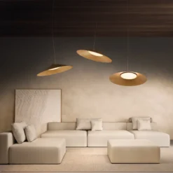 kdln LED-Hängelampe Kate, gold-foliert, 2.700 K, Ø 90 cm