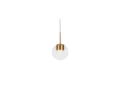 kdln LED-Hängeleuchte Dew, messingfarben, 1-flammig, Ø 11 cm