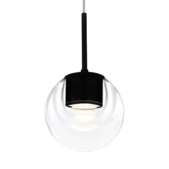 kdln LED-Hängeleuchte Dew, schwarz, 1-flammig, Ø 11 cm