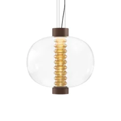 kdln LED-Pendelleuchte Bolha, amber, Ø 40 cm, Glas