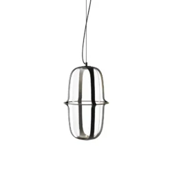 kdln LED-Pendelleuchte Kooi, schwarz, Ø 30 cm Metall/Glas