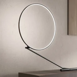 kdln LED-Tischleuchte Poise, schwarz, Höhe 109 cm, Dimmer