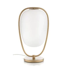 kdln Tischlampe Lannà, weiß/gold, Höhe 40 cm, Glas