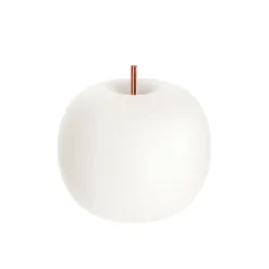 kdln Tischleuchte Kushi, kupfer/weiß, Ø 16 cm, Glas