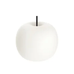 kdln Tischleuchte Kushi, schwarz/weiß, Ø 33 cm, Glas