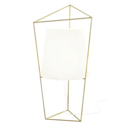 kdln Tischleuchte Tatu, messingfarben, Höhe 69 cm, Glas
