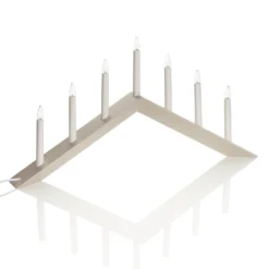 Kerzenleuchter Arrow, flach, 7flammig, grau