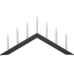 Kerzenleuchter Arrow, flach, 7flammig, schwarz
