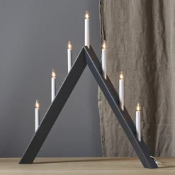 Kerzenleuchter Arrow, spitz, 7flammig, schwarz