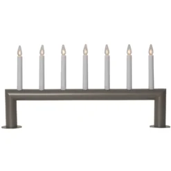 Kerzenleuchter Circum, gerade, 7flammig, graubraun