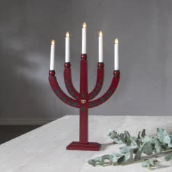 Kerzenleuchter Elias Tradition fünfflammig rot