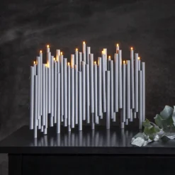 Kerzenleuchter Note, 16-flammig, grau