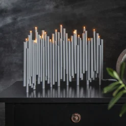 Kerzenleuchter Note, 16-flammig, grau