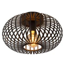 Käfig-Deckenleuchte Manuela, Ø 40 cm, schwarz