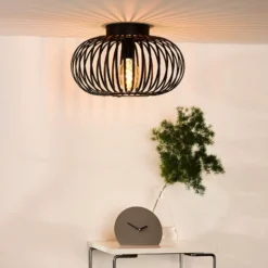 Käfig-Deckenleuchte Manuela, Ø 40 cm, schwarz