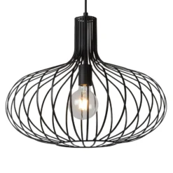 Käfig-Hängeleuchte Manuela in Schwarz, 50 cm