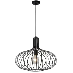 Käfig-Hängeleuchte Manuela in Schwarz, 50 cm