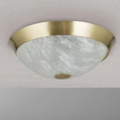 Klassische Deckenlampe Jaya mit Glasschirm, 34 cm